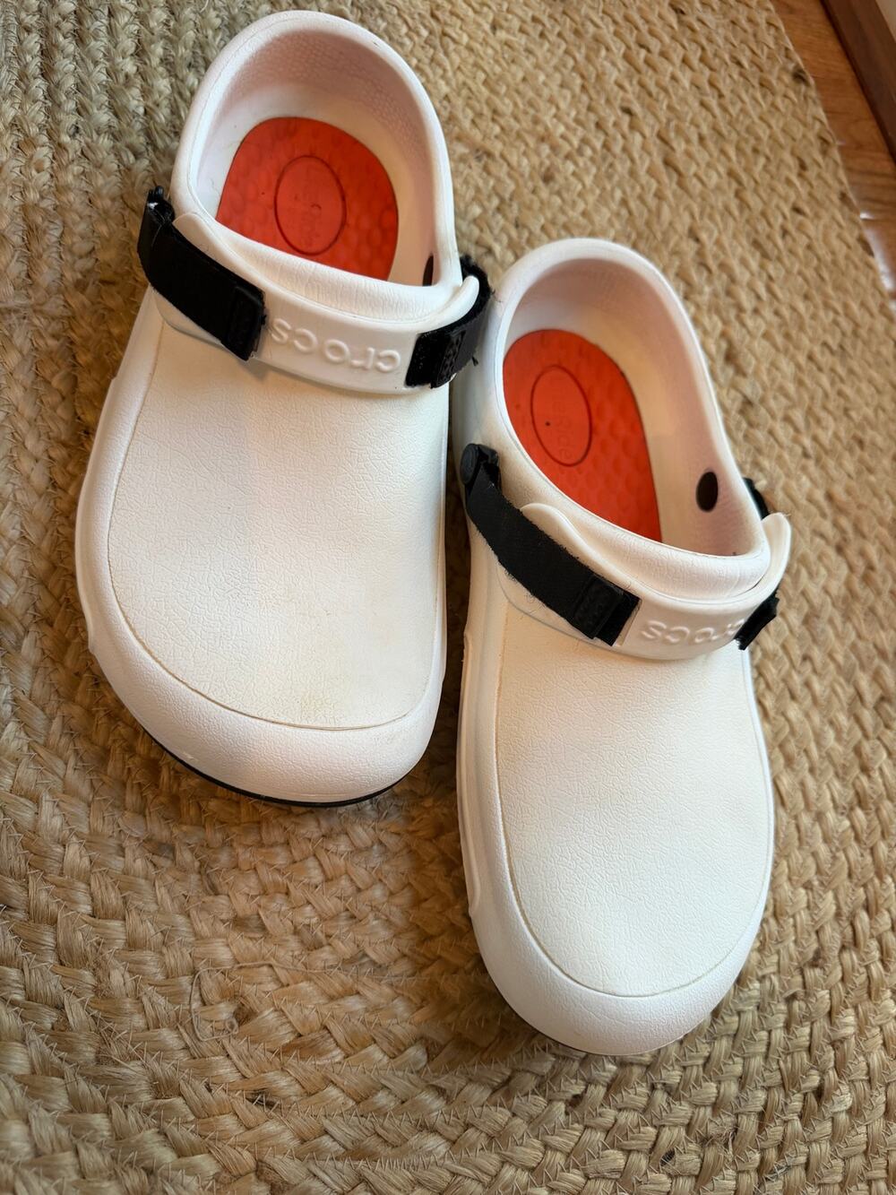 Crocs Bistro Pro LiteRide Work Clog White Adjustable Strap Anti-Slip Size Men 10